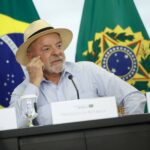 Lula no Palácio do Planalto durante sanção de projeto de lei
