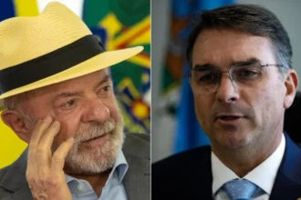 Lula e Flávio Bolsonaro