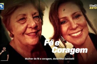 Rita Zambelli em material de propaganda eleitoral