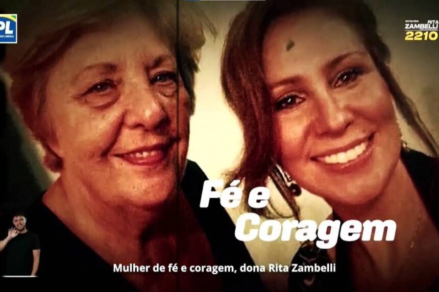 Rita Zambelli em material de propaganda eleitoral
